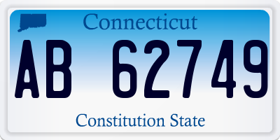 CT license plate AB62749