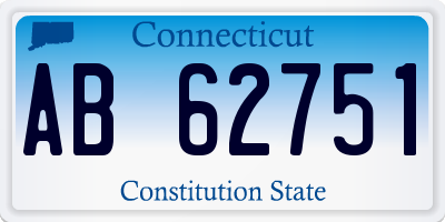 CT license plate AB62751