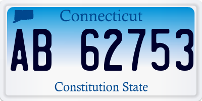 CT license plate AB62753