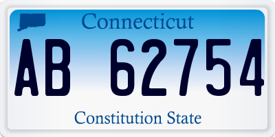 CT license plate AB62754