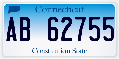 CT license plate AB62755
