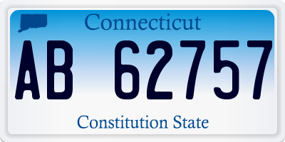 CT license plate AB62757