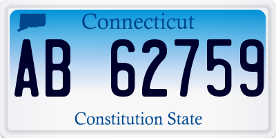 CT license plate AB62759