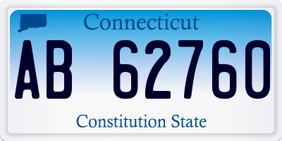 CT license plate AB62760