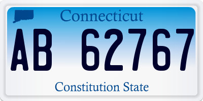 CT license plate AB62767
