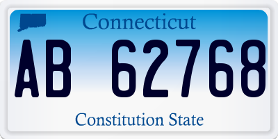 CT license plate AB62768