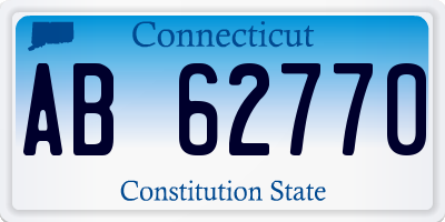 CT license plate AB62770