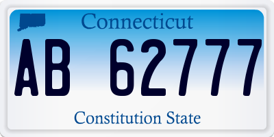 CT license plate AB62777