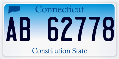 CT license plate AB62778