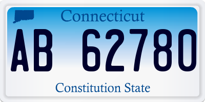 CT license plate AB62780