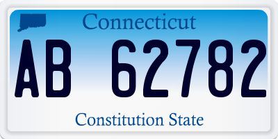 CT license plate AB62782