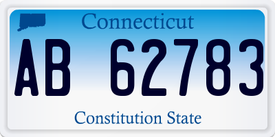 CT license plate AB62783