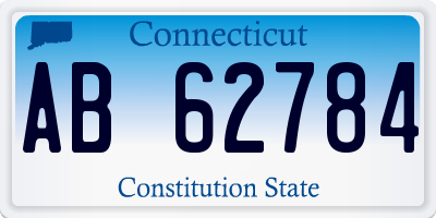CT license plate AB62784