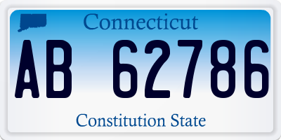 CT license plate AB62786