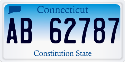 CT license plate AB62787