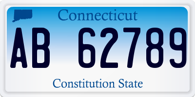 CT license plate AB62789