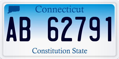 CT license plate AB62791