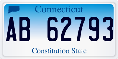 CT license plate AB62793