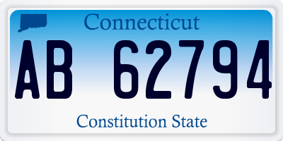 CT license plate AB62794