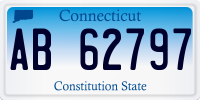 CT license plate AB62797