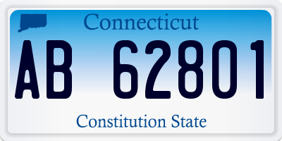 CT license plate AB62801