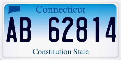 CT license plate AB62814