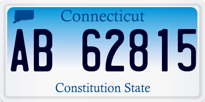 CT license plate AB62815