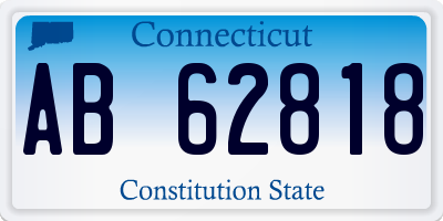 CT license plate AB62818