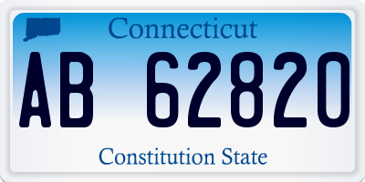 CT license plate AB62820