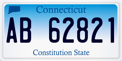 CT license plate AB62821