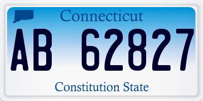 CT license plate AB62827