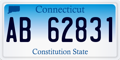 CT license plate AB62831