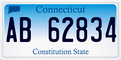 CT license plate AB62834