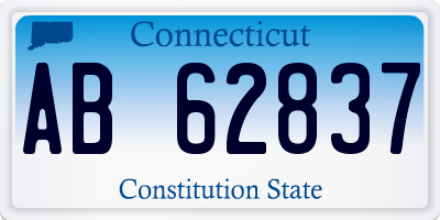 CT license plate AB62837