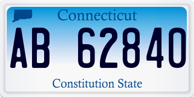 CT license plate AB62840