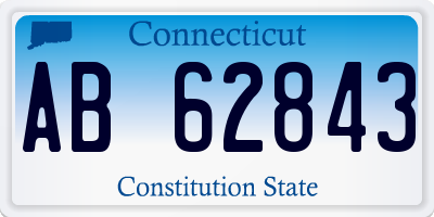 CT license plate AB62843