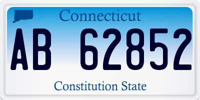 CT license plate AB62852