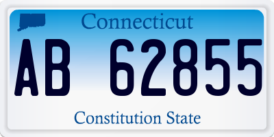 CT license plate AB62855