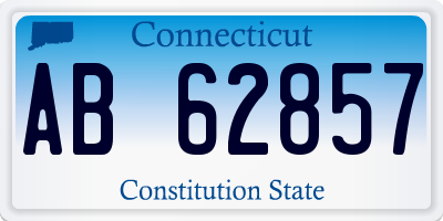 CT license plate AB62857