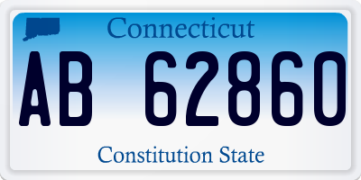 CT license plate AB62860