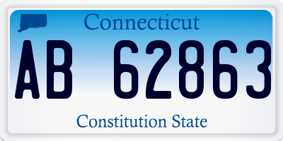 CT license plate AB62863