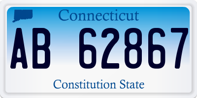 CT license plate AB62867