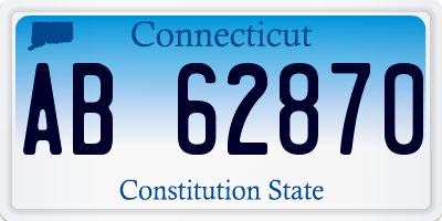 CT license plate AB62870