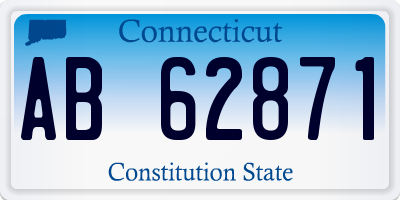 CT license plate AB62871