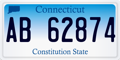 CT license plate AB62874