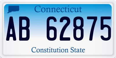 CT license plate AB62875