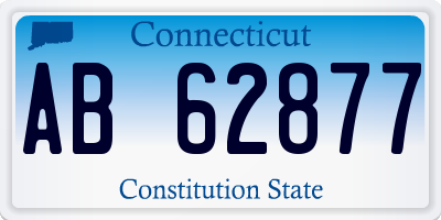 CT license plate AB62877