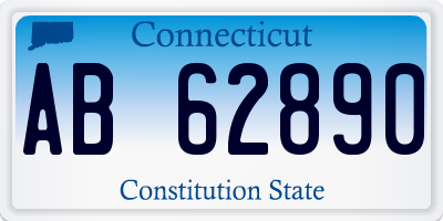 CT license plate AB62890
