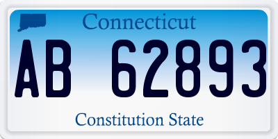 CT license plate AB62893