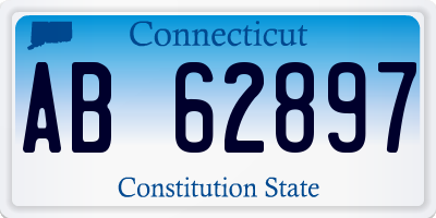 CT license plate AB62897